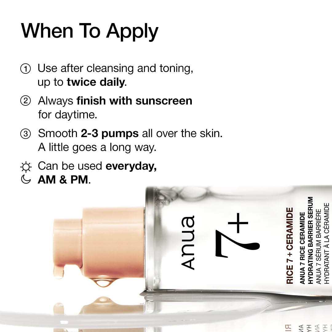 ANUA Rice 7+ Ceramide Hydrating Barrier Serum - Image 3
