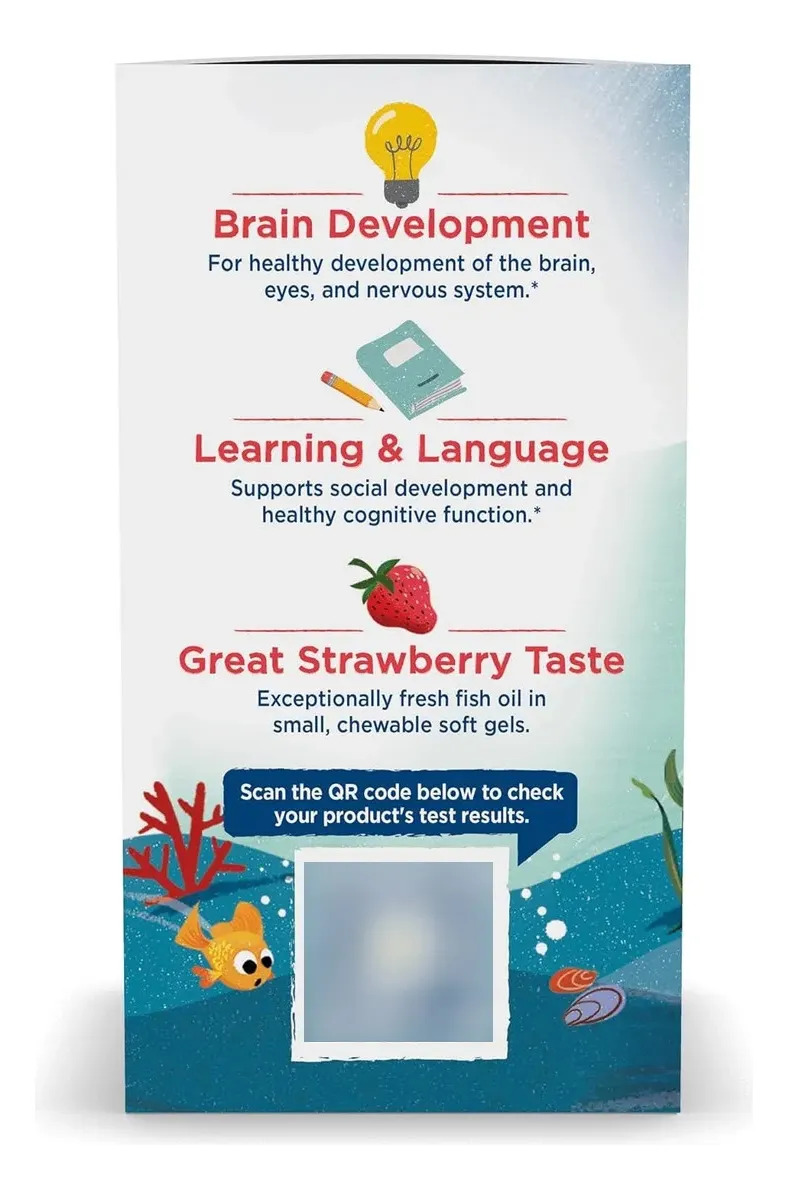 Nordic Naturals, Dha Strawberry Para Niños 180 Soft Gels - Image 3