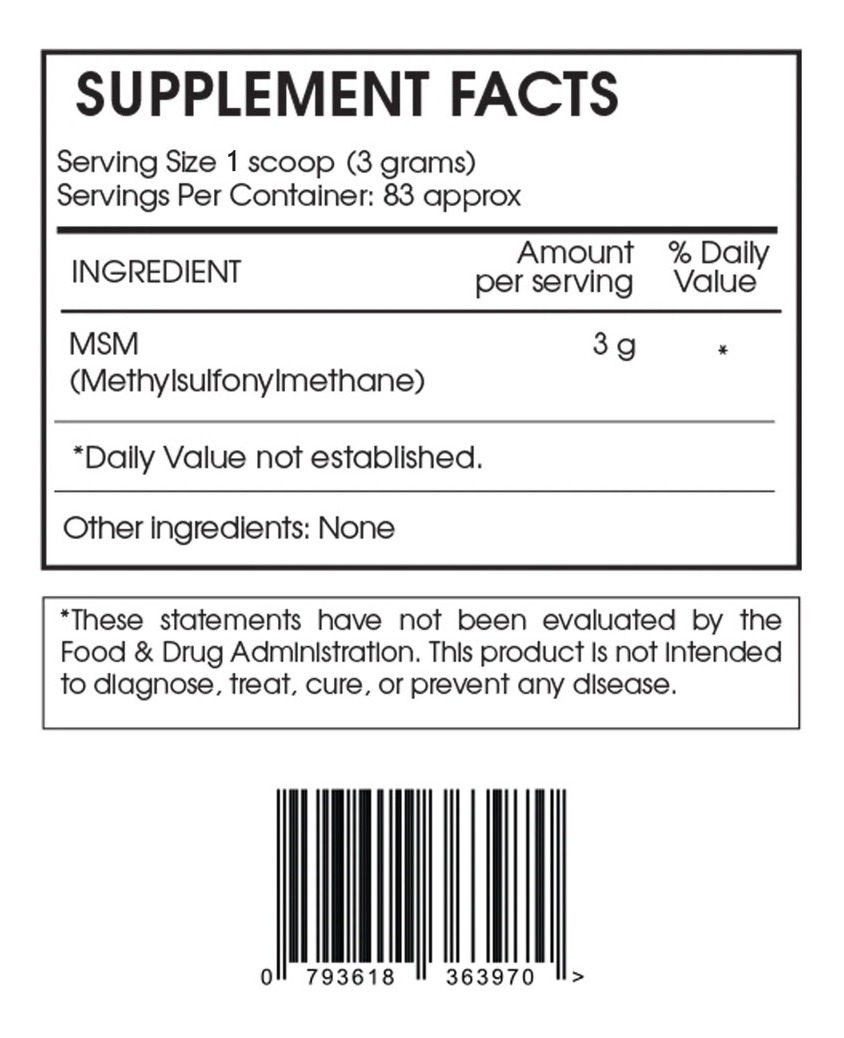 Primal Fx Msm En Polvo 100% Puro Sin Aditivos Para Articulaciones Y Cartílagos - Image 3