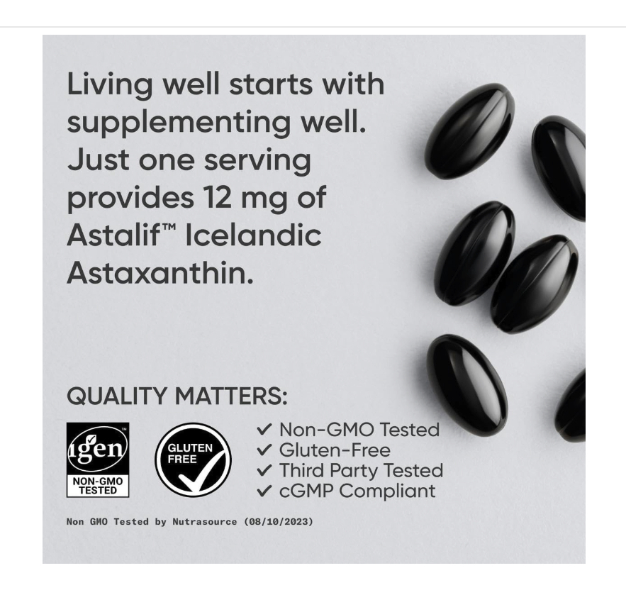 Sr Triple Strength Astaxanthin From Microalgae 12mg 60ct Sabor Flavorless - Image 9