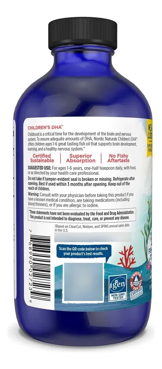 Nordic Naturals Childrens Dha Suplemento D Omega-3/ 8 Fl Oz - Image 4