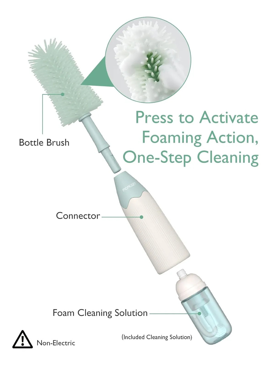 Cepillo Limpiador Biberones Momcozy Kit 360 Con Dispensador - Image 3