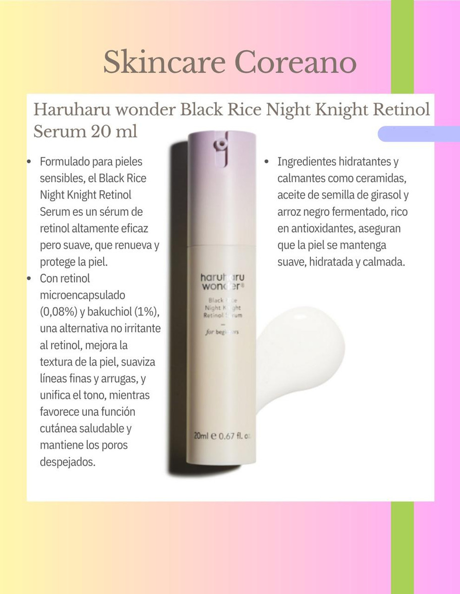 Haruharu Wonder Black Rice Night Knight Retinol Suero, Y La - Image 3