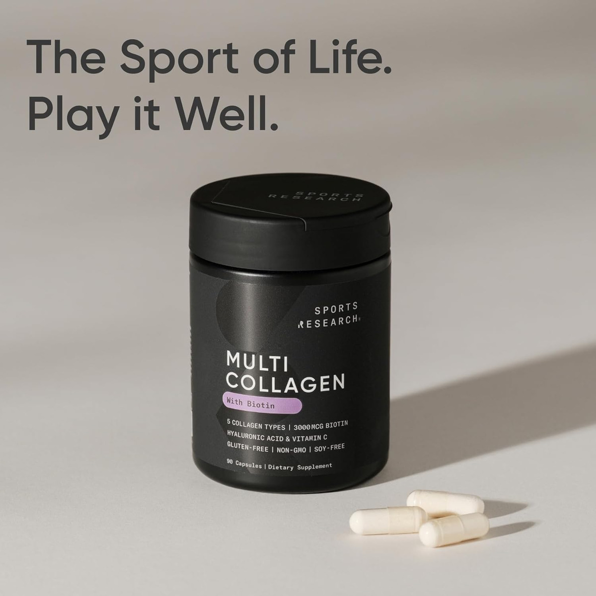 Sports Research Multi Collagen Con Biotina 90 Cápsulas - Image 2