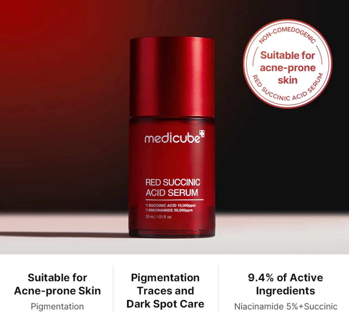 Serum Red Succinic Acid - Para Piel Con Granos, Manchas Noche - Image 3
