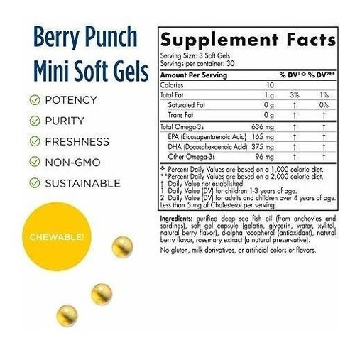 Omega 3 Children's Dha Xtra, Nordic Naturals, 90 Geles Sabor Berry Punch Ponche De Frutos Rojos - Image 9