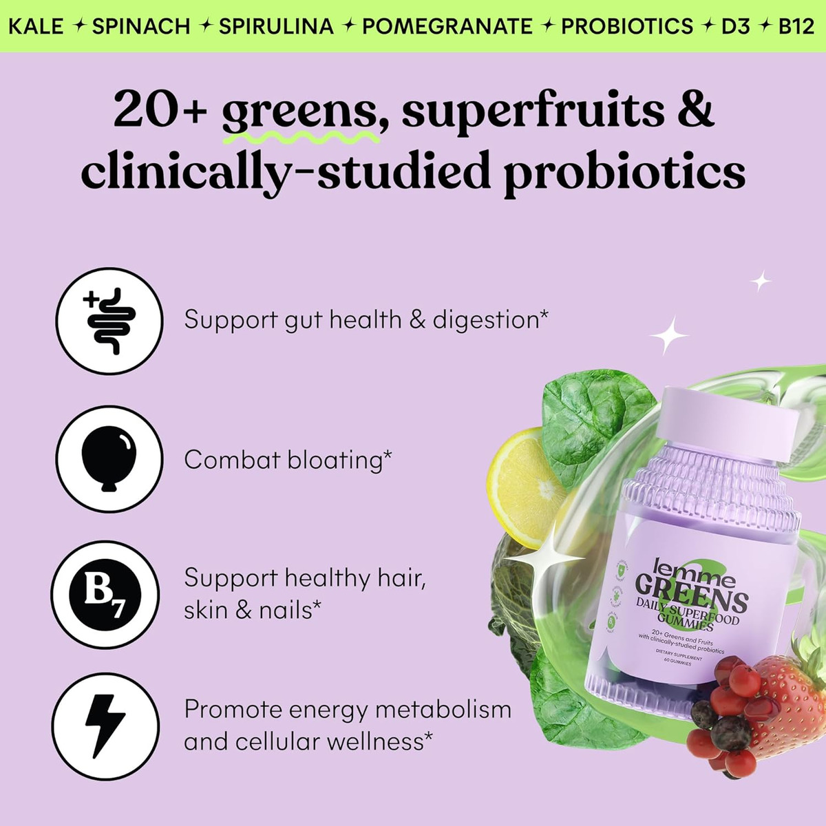 Lemme Greens Superfood Gummies Superalimento Diario - Image 3