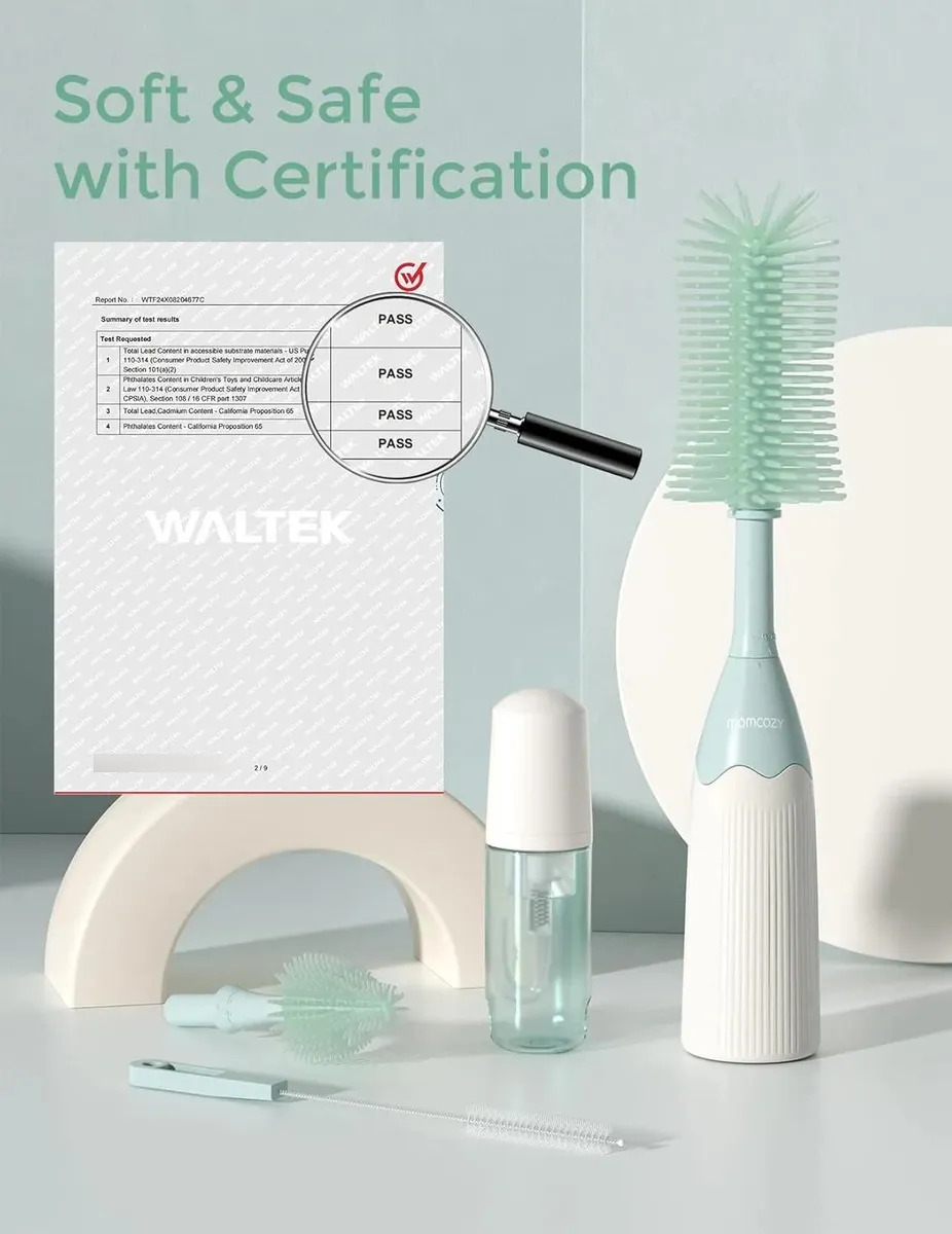 Cepillo Limpiador Biberones Momcozy Kit 360 Con Dispensador - Image 8