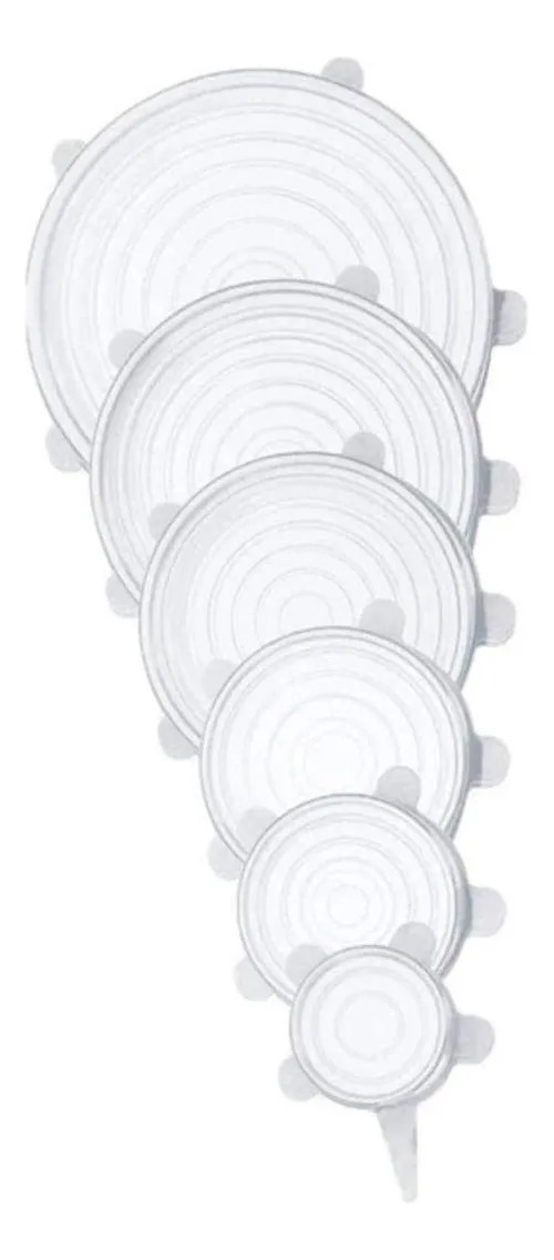 Kit De 6 Tapas Ajustables Silicona, Redondas, Reutilizables Lisa - Image 9