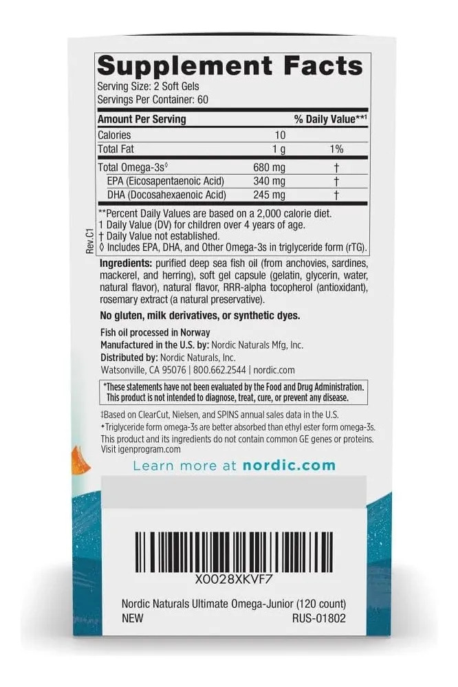 Omega 3 Nordic Naturals Ultimate Omega Junior Niños Frutilla - Image 7