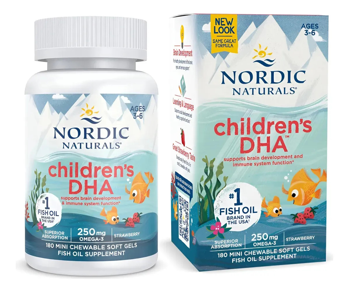 Nordic Naturals, Dha Strawberry Para Niños 180 Soft Gels
