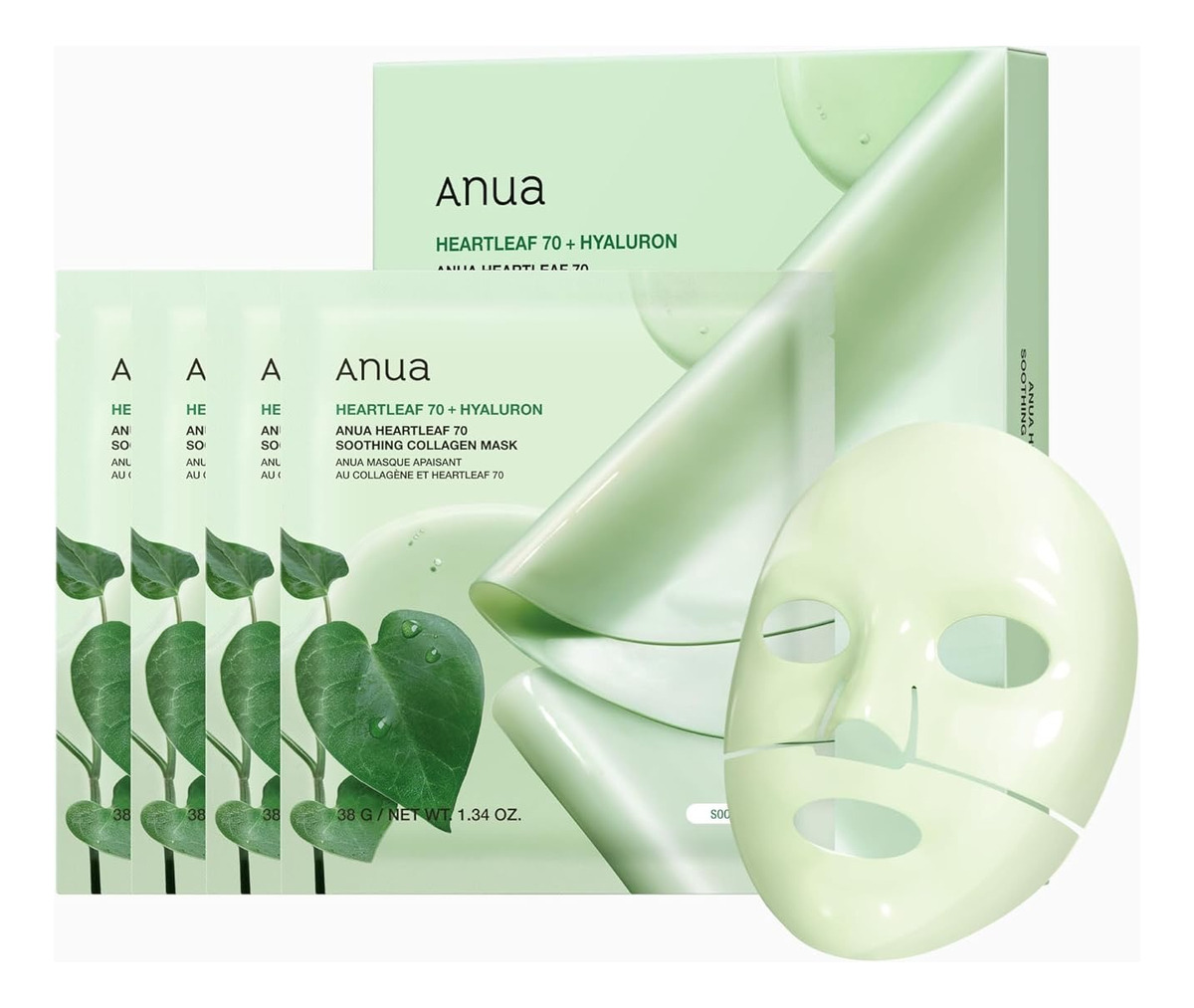 Anua Heartleaf 70 Soothing Collagen Hidratación 4mask