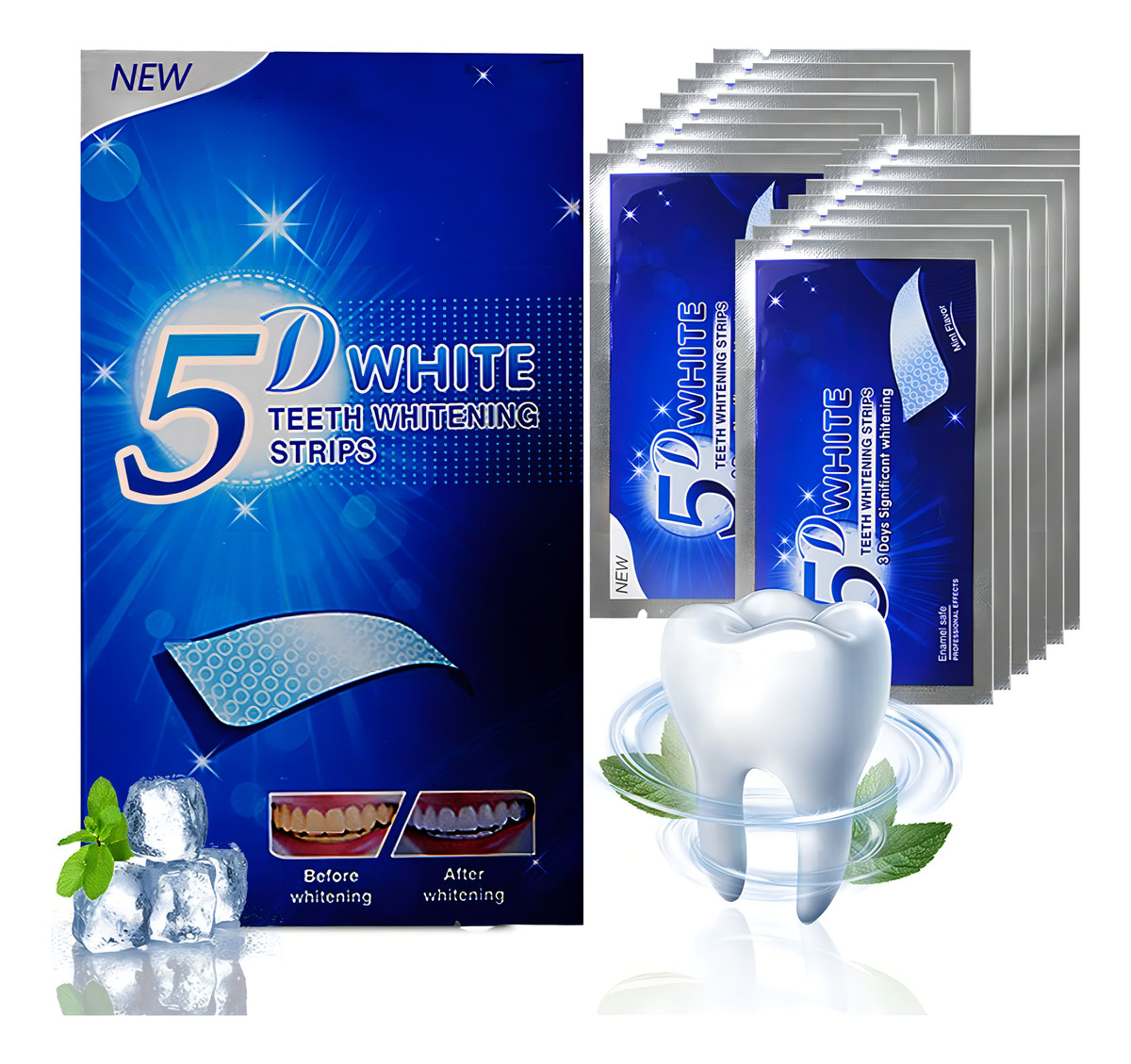 Blanqueador Dental Ultra Blanqueador, 28 Cintas 5d, Color Bl