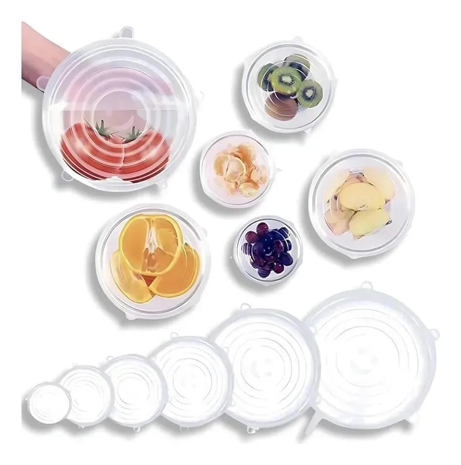 Kit De 6 Tapas Ajustables Silicona, Redondas, Reutilizables Lisa - Image 6