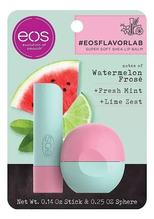 Eos, Kit Com 2 Lip Balm, Watermelon Frosé, Fresh Mint E Lime