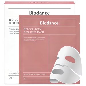 4 Unidades Biodance Bio Collagen Real Deep Mask Overnight Mask Hydrogel Mask Sheet, Pore Tightening, Hidratación Profunda, Low Molecularcollagen Face Mask Apto Para Pieles Sensibles Normal