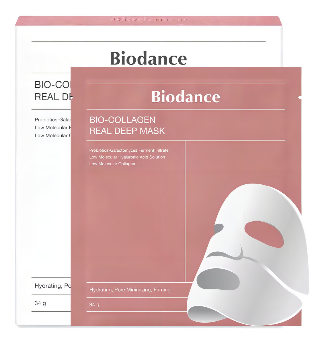 4 Unidades Biodance Bio Collagen Real Deep Mask Overnight Mask Hydrogel Mask Sheet, Pore Tightening, Hidratación Profunda, Low Molecularcollagen Face Mask Apto Para Pieles Sensibles Normal