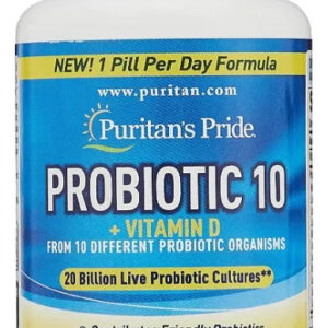 Suplemento Puritan's Pride Probiotic 10 Con Vitamina D 60cap