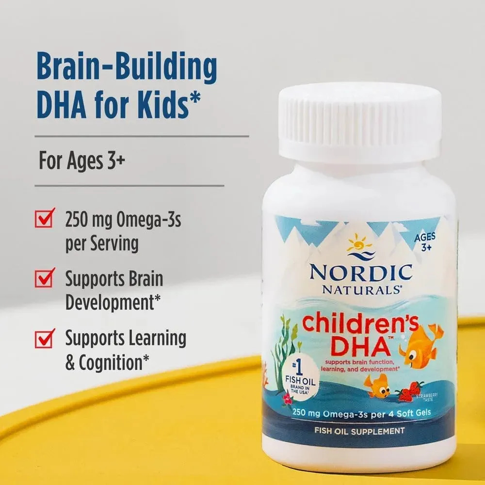 Nordic Naturals, Dha Strawberry Para Niños 180 Soft Gels - Image 4
