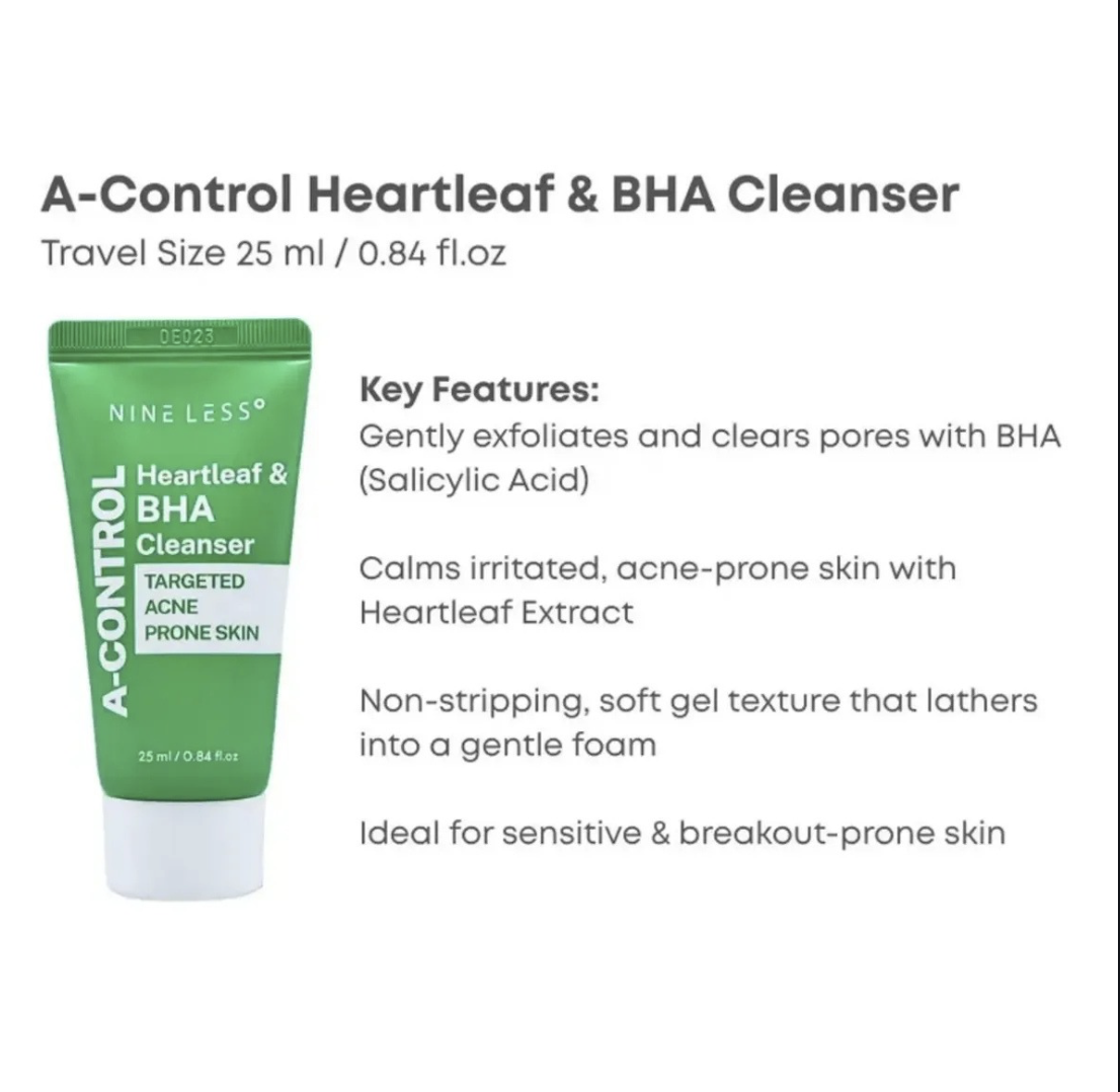 Nineless A-Control Heartleaf & BHA Cleanser MINI - Image 2