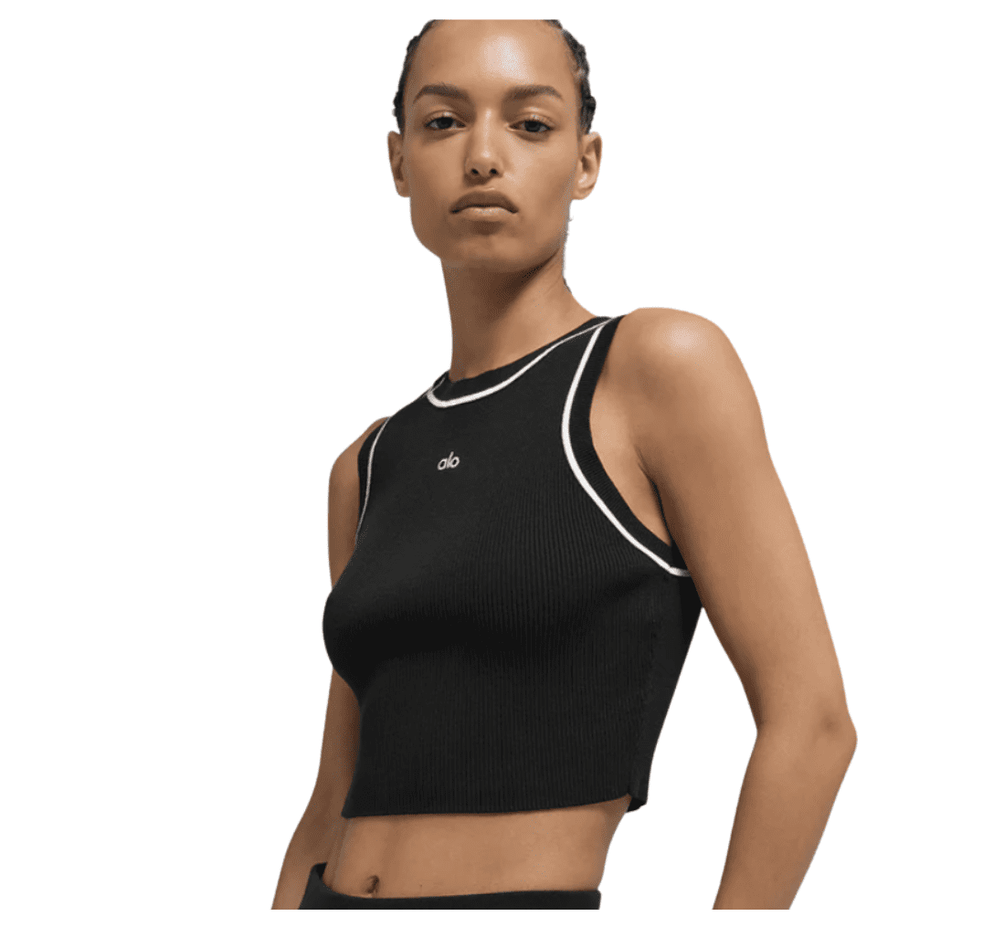 Alo Yoga Ribbed Sweater Knit Highline Cropped Tank