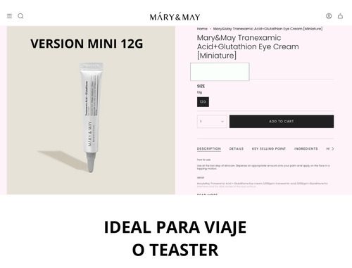 Mary&may Tranexamic Acid + Glutathione (mini) 12g Sample P - Imagen 3