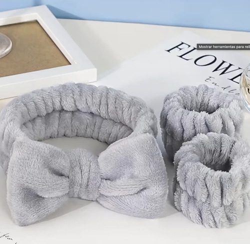 Kit Diadema De Pelo Y Muñequeras Para Skincare - Imagen 2