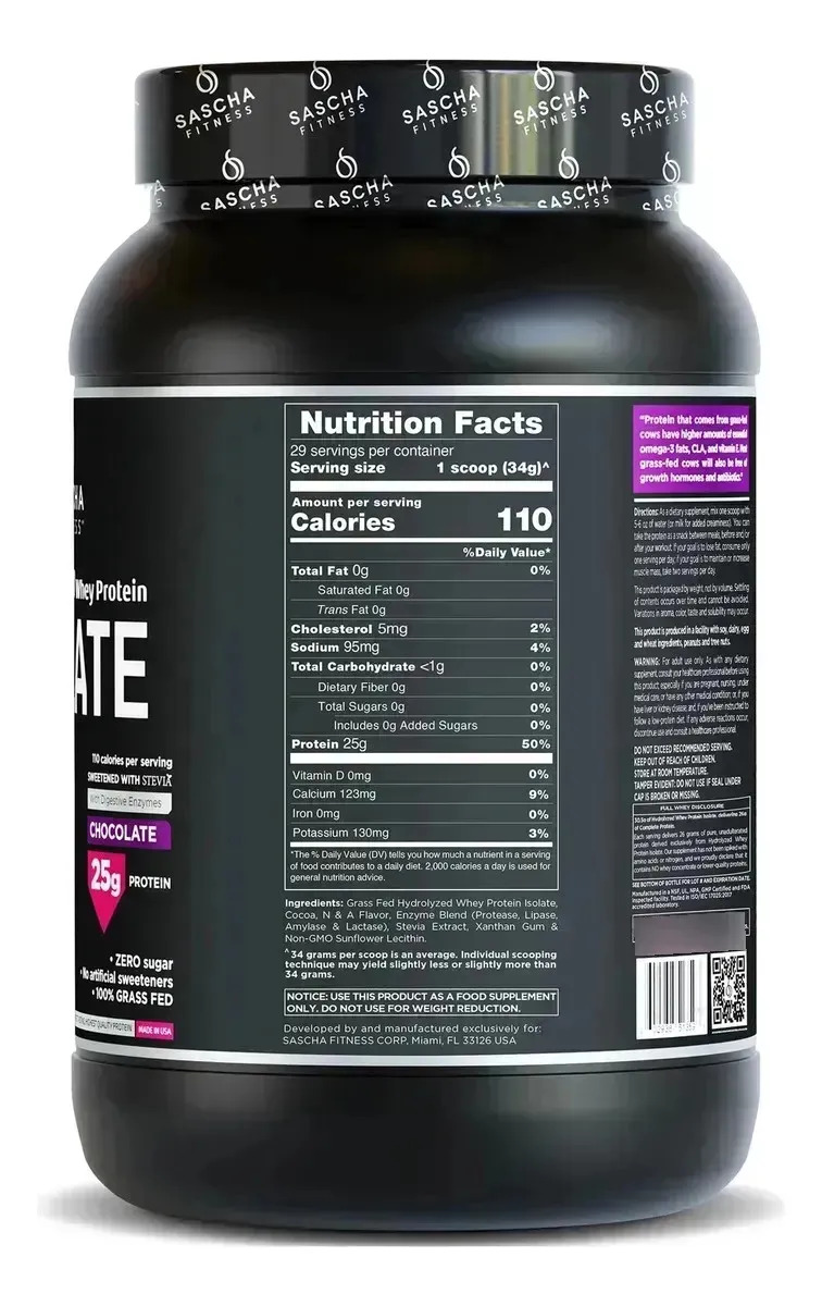 Proteína Sascha Fitness Whey Protein Isolate- Varios Sabores - Image 5