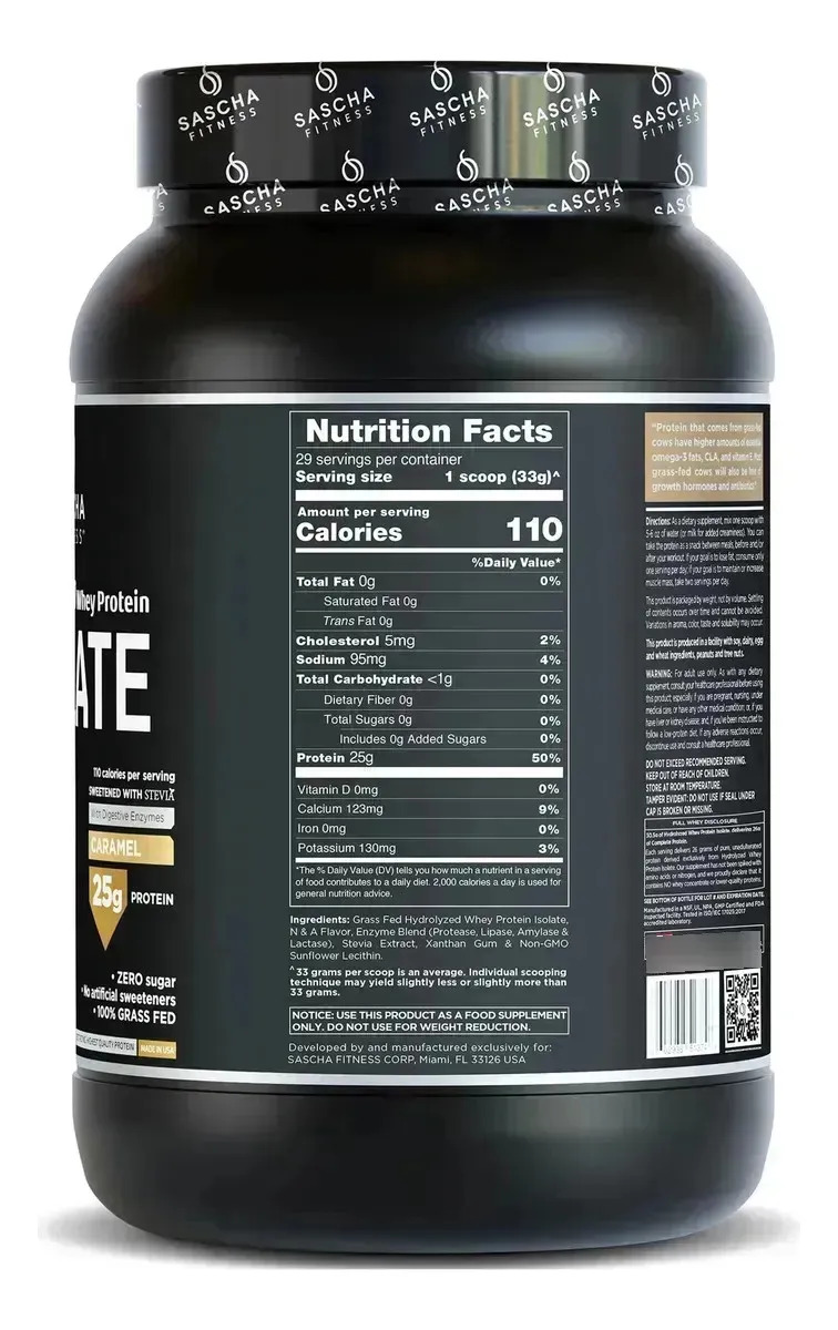 Proteína Sascha Fitness Whey Protein Isolate- Varios Sabores - Image 2