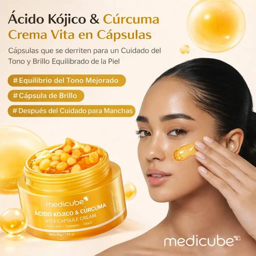 Medicube Kojic Acid Turmeric Vita Capsule Cream 53g Todo Tipo De Piel Noche - Imagen 2