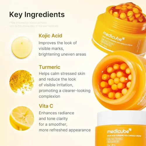 Medicube Kojic Acid Turmeric Vita Capsule Cream 53g Todo Tipo De Piel Noche - Imagen 4