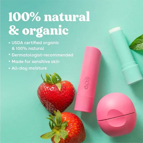 Eos Bálsamo Labial Orgánico 100% Natural Strawberry Sorbet 7g - Image 3