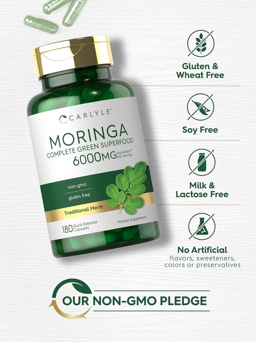 Carlyle Moringa Oleifera 6000mg 180 Capsulas - Image 4