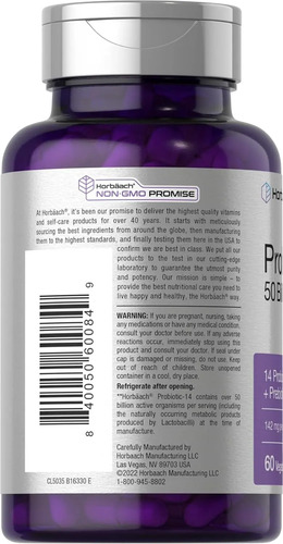 Horbäach Probiotic-14 50 Billion Salud Digestiva Avanzada - Image 6