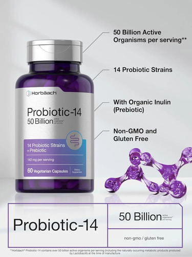 Horbäach Probiotic-14 50 Billion Salud Digestiva Avanzada - Image 9