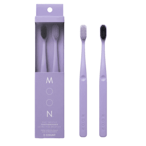 MOON Purple Soft Bristle Toothbrush 2-Pack