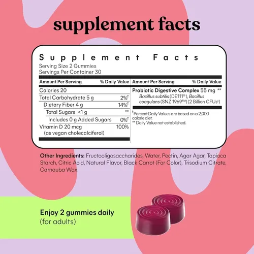 Lemme Fiber & Probiotic Gummies – 60 Gomitas - Imagen 4