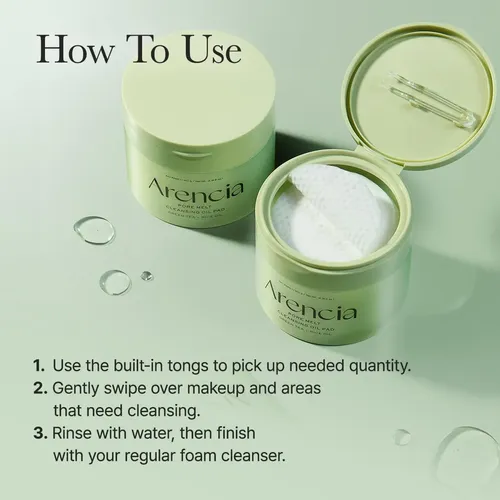 Arencia Pore Melt Cleansing Oil Pad Green Tea + Rice Oil - Imagen 3