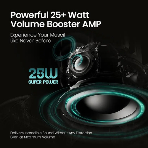Bocina Bluetooth Gravastar Supernova 25w Luz Led Rgb Portátil Negro - Image 7