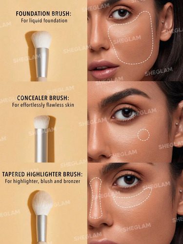 Sheglam Face Essentials Brush Set With Bag - Brochas - Imagen 3