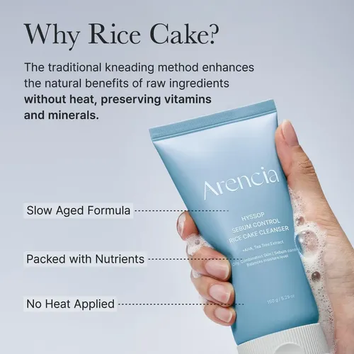 Arencia Hyssop Sebum Control Rice Cake Limpiador Facial Aha - Imagen 7