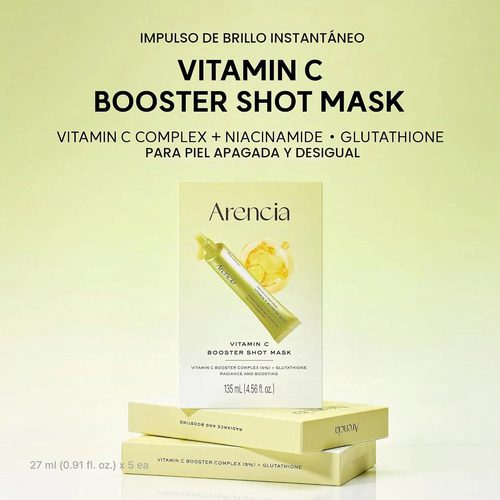 Arencia Vitamin C Booster Shot Mask Facial Iluminadora - Imagen 3
