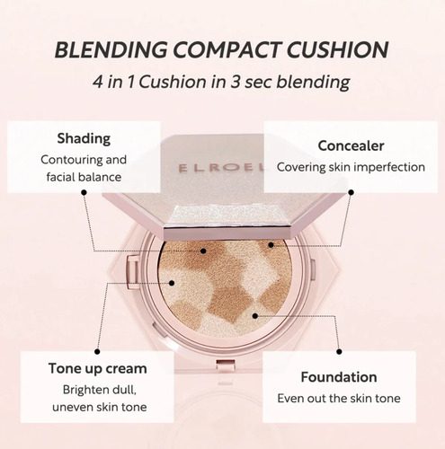 Elroel Blending Compact Cushion Pink Maquillaje Multifunción - Imagen 3