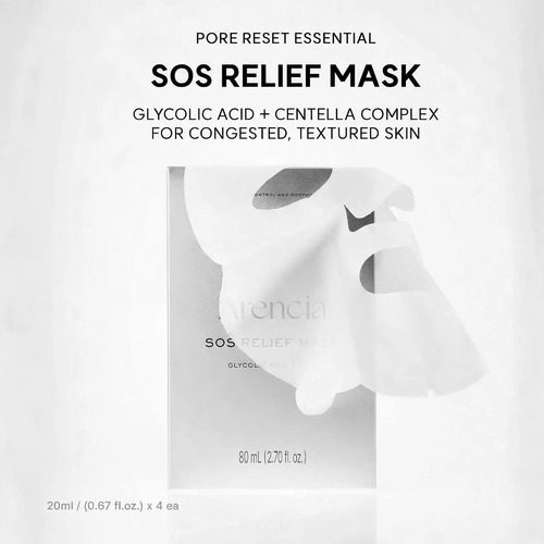 Arencia Sos Relief Mask Facial Para Poros Ácido Glicólico - Imagen 5