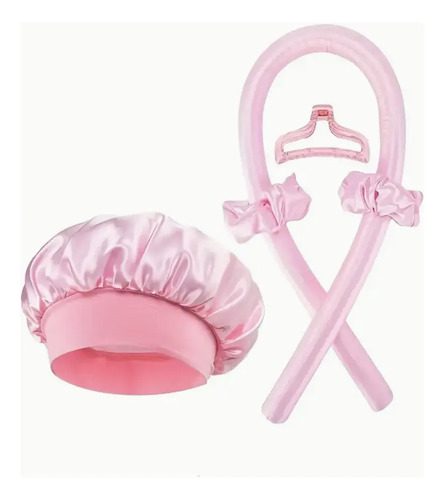 Kit Gorro Saten + Banda Rizadora + Scrunchies Rulos Curly