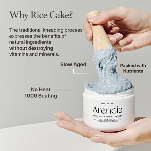 Arencia Fresh Blue Hyssop Rice Mochi Cleanser – 120 g - Imagen 6