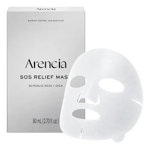 Arencia Sos Relief Mask Facial Para Poros Ácido Glicólico