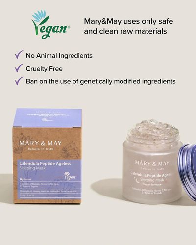 Mary&may Antiedad Con Péptido De Caléndula Sleeping Mask - Imagen 7