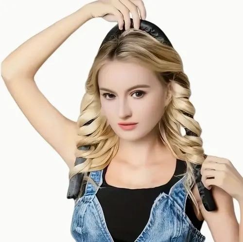 Kit Gorro Saten + Banda Rizadora + Scrunchies Rulos Curly - Imagen 5