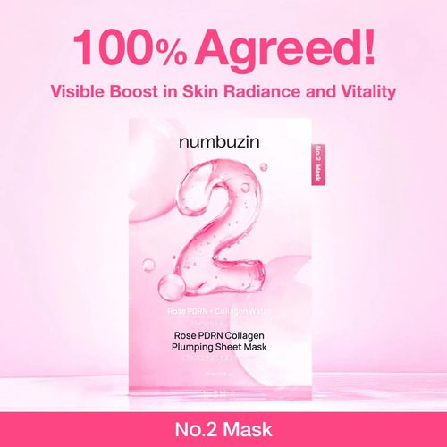 Numbuzin Rose Pdrn Collagen Plumping Sheet Mask (10ea) - Imagen 2